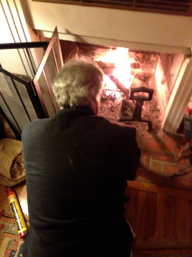 A Yuletide gift from Mother Nature and Jimmy...a roaring fire in the fireplace!