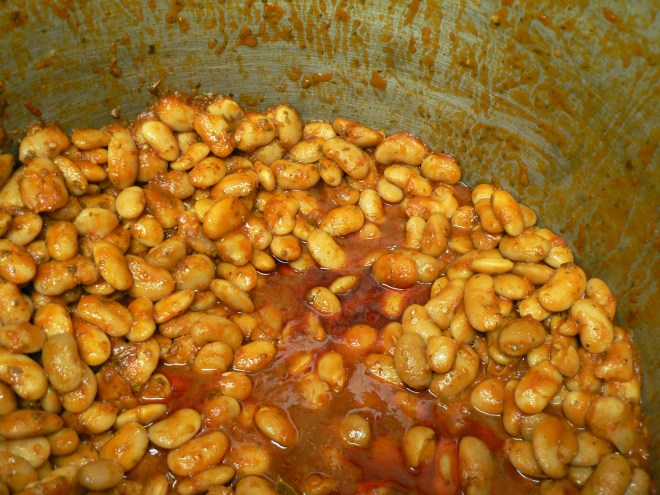 I eat these beans called 'yigantes" all year long.  Creamy and oh so savory I could eat this whole pot!