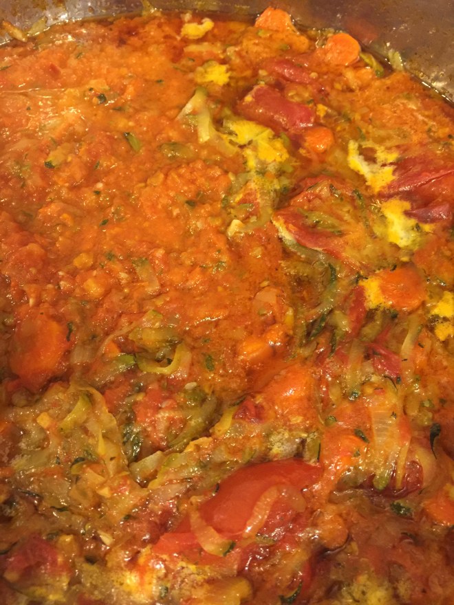 Partially pureed sauce